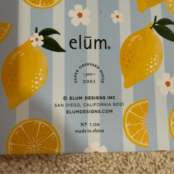 Blue and Yellow Lemon Pattern Spiral Notebook - Picture 2 of 3